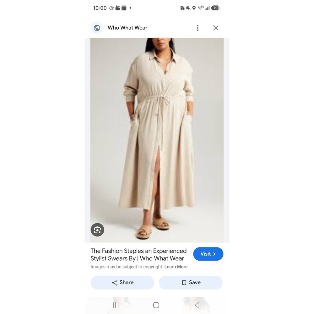 Nordstrom Brand Long Sleeve Drawstring Waist Shirtdress